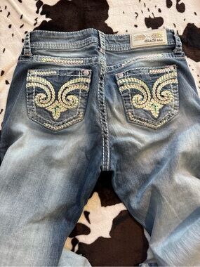 Grace in LA Light Blue Boot Cut Jeans with Embroidered Back Pockets